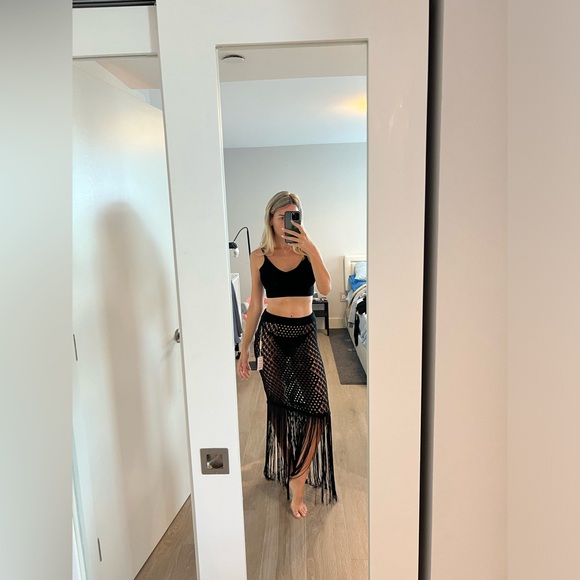 NWT KNIT BLACK SKIRT - size L - elastic fabric - brand Paradise USA - Picture 9 of 16